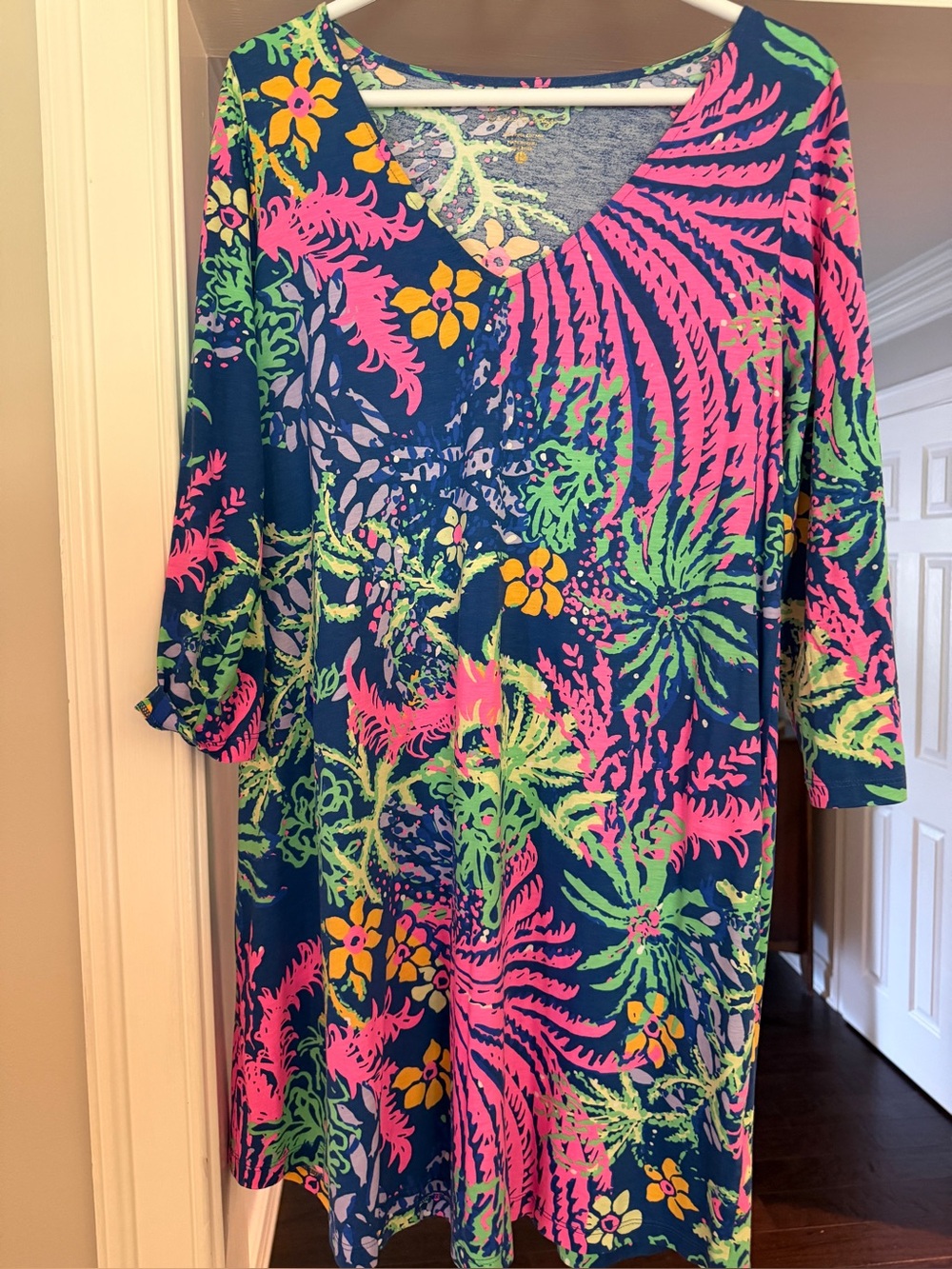 Lilly Pulitzer Floral V-Neck Shift Dress